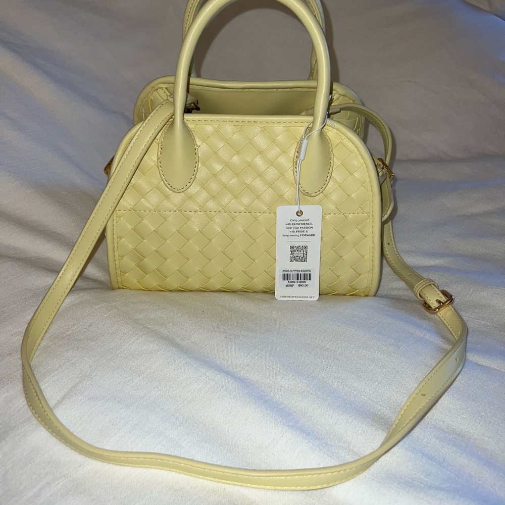 Urban Expressions Yellow Woven Crossbody Bag
